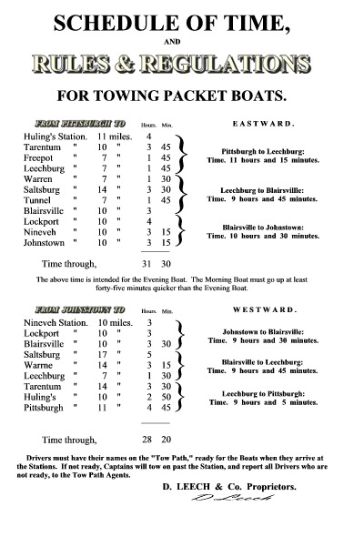 Canal Boat Schedule